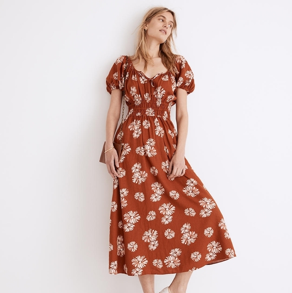 Madewell Dresses & Skirts - Sophia Linen-Blend Midi Dress large